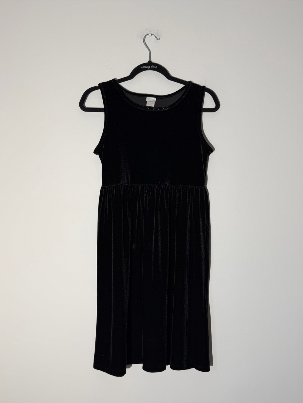 Perfectly Dressed Girls Black Velvet Sleeveless Dress Size XL 14/16